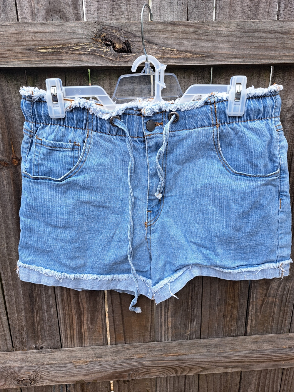 NO BOUNDARIES Light Blue Denim Drawstring Women's Shorts